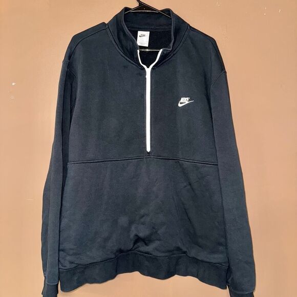 Nike Men's Vintage Black 1/2 Zip Pullover Athletic Fleece Jacket - Size XL - Picture 4 of 7